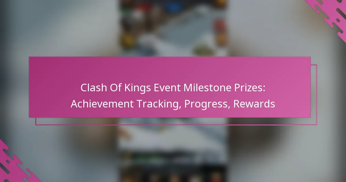 Clash Of Kings Event Milestone Prizes: Achievement Tracking, Progress, Rewards
