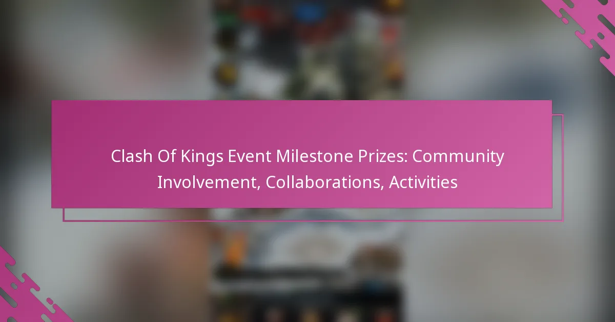 Clash Of Kings Event Milestone Prizes: Community Involvement, Collaborations, Activities