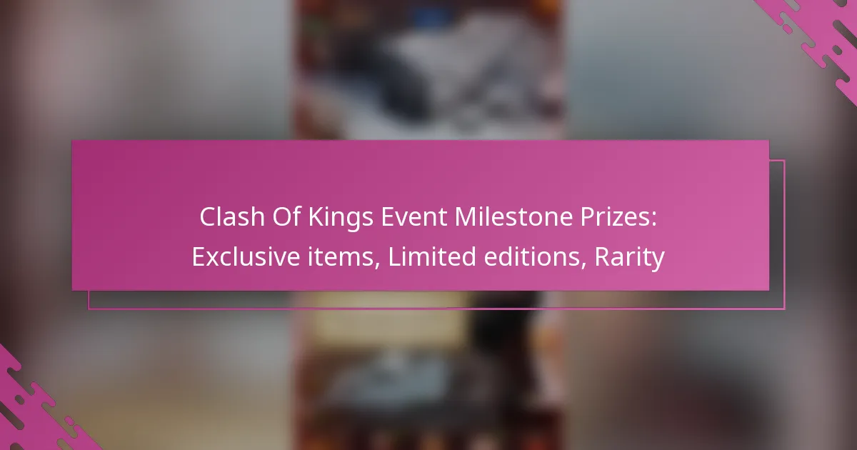 Clash Of Kings Event Milestone Prizes: Exclusive items, Limited editions, Rarity