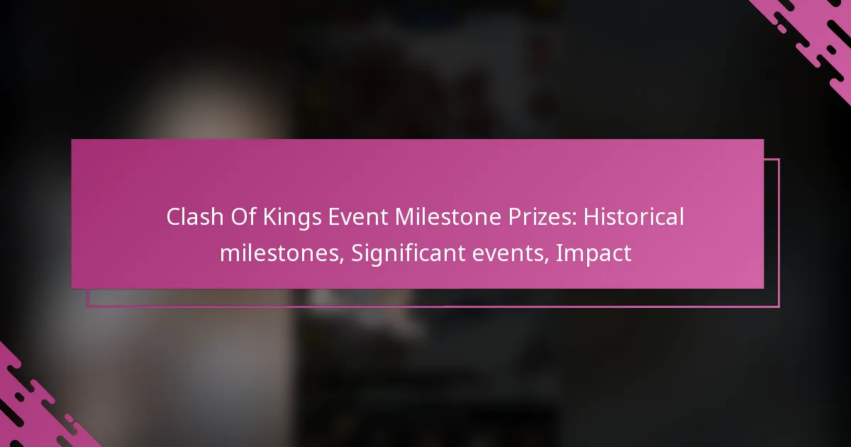 Clash Of Kings Event Milestone Prizes: Historical milestones, Significant events, Impact