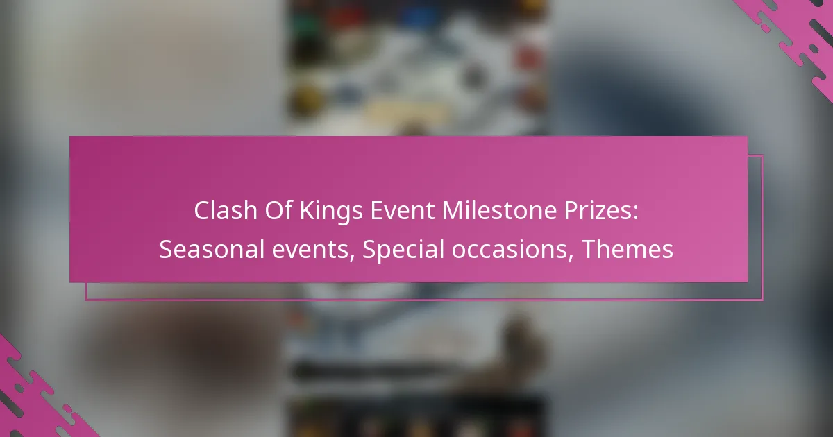 Clash Of Kings Event Milestone Prizes: Seasonal events, Special occasions, Themes