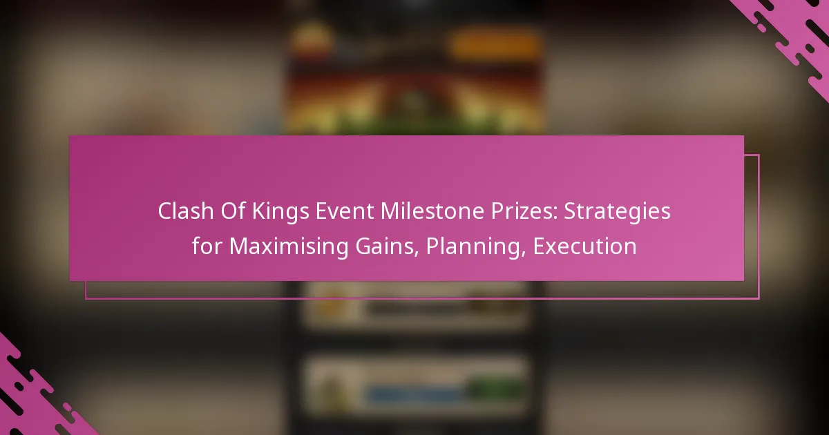Clash Of Kings Event Milestone Prizes: Strategies for Maximising Gains, Planning, Execution