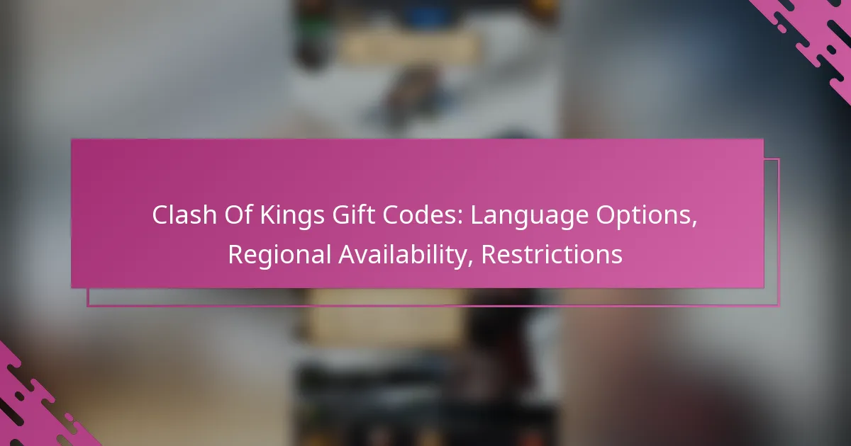 Clash Of Kings Gift Codes: Language Options, Regional Availability, Restrictions