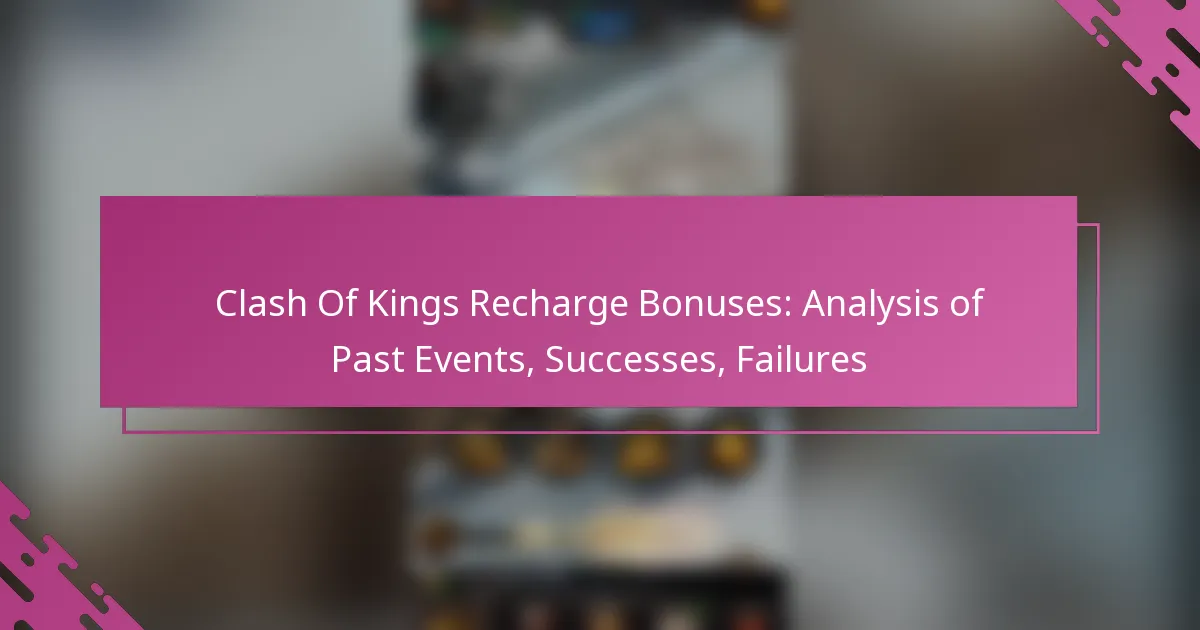 Clash Of Kings Recharge Bonuses: Analysis of Past Events, Successes, Failures