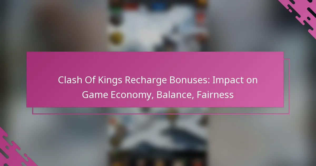 Clash Of Kings Recharge Bonuses: Impact on Game Economy, Balance, Fairness