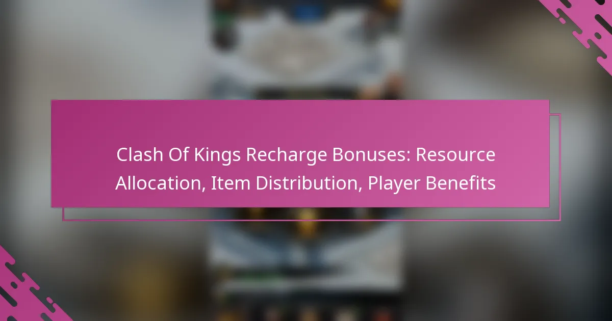 Clash Of Kings Recharge Bonuses: Resource Allocation, Item Distribution, Player Benefits