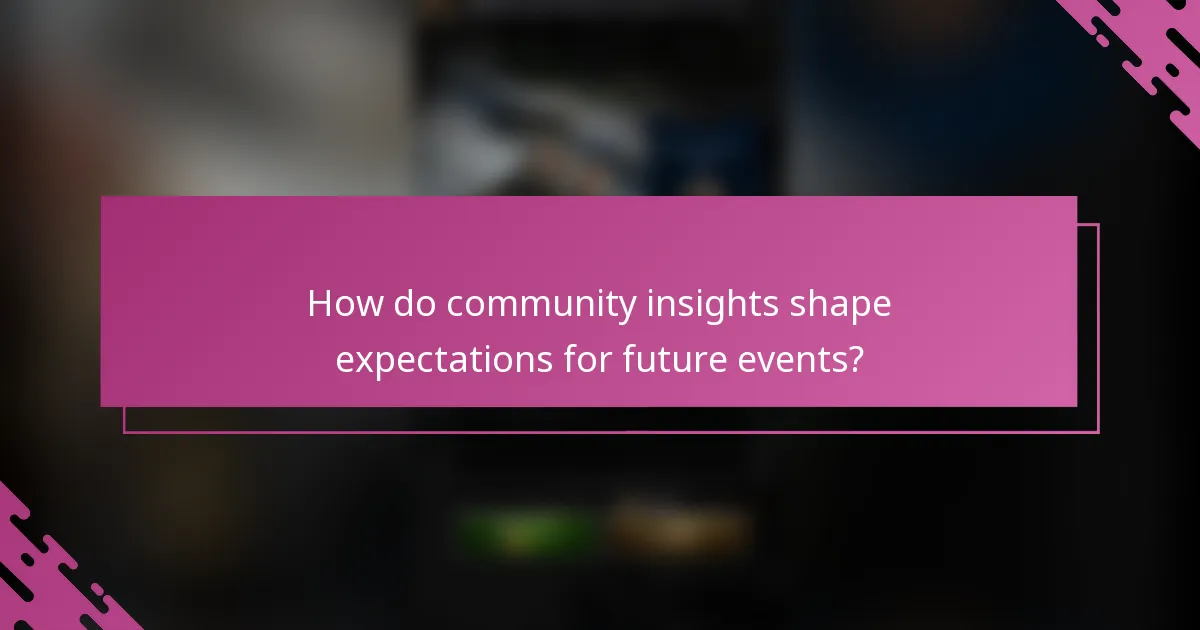 How do community insights shape expectations for future events?