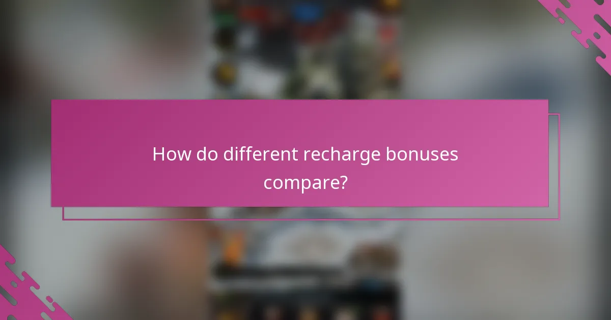 How do different recharge bonuses compare?