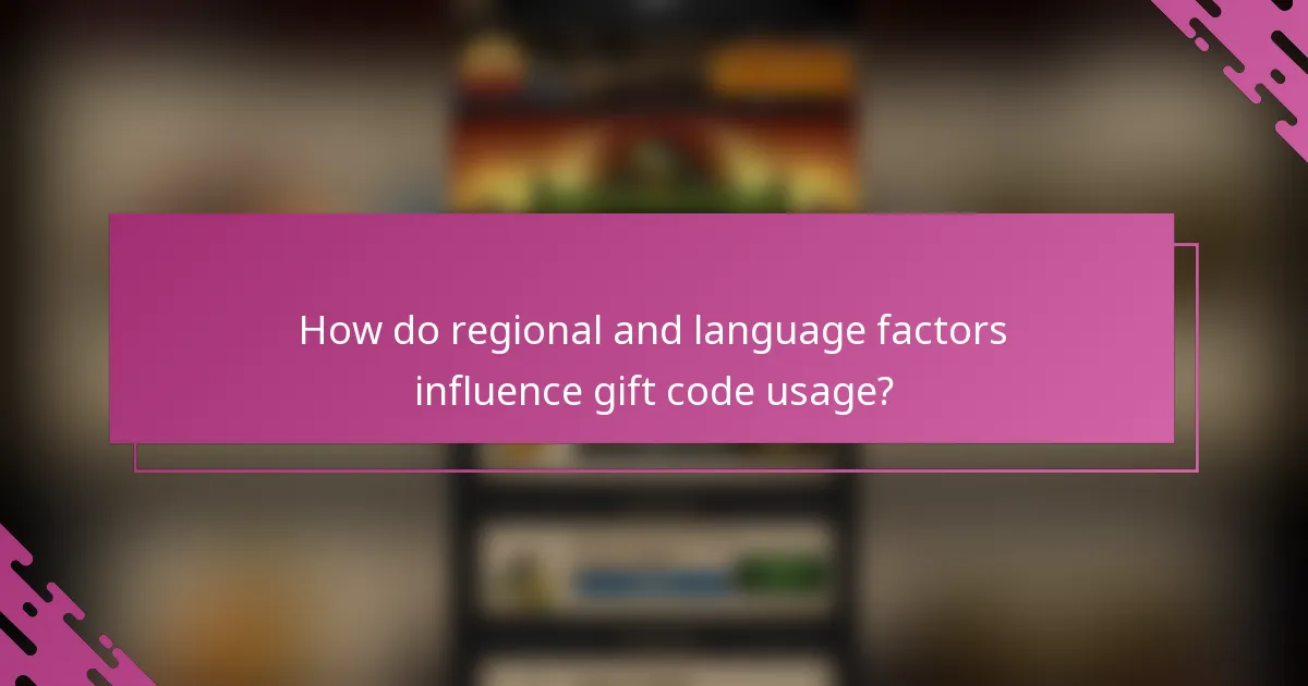 How do regional and language factors influence gift code usage?
