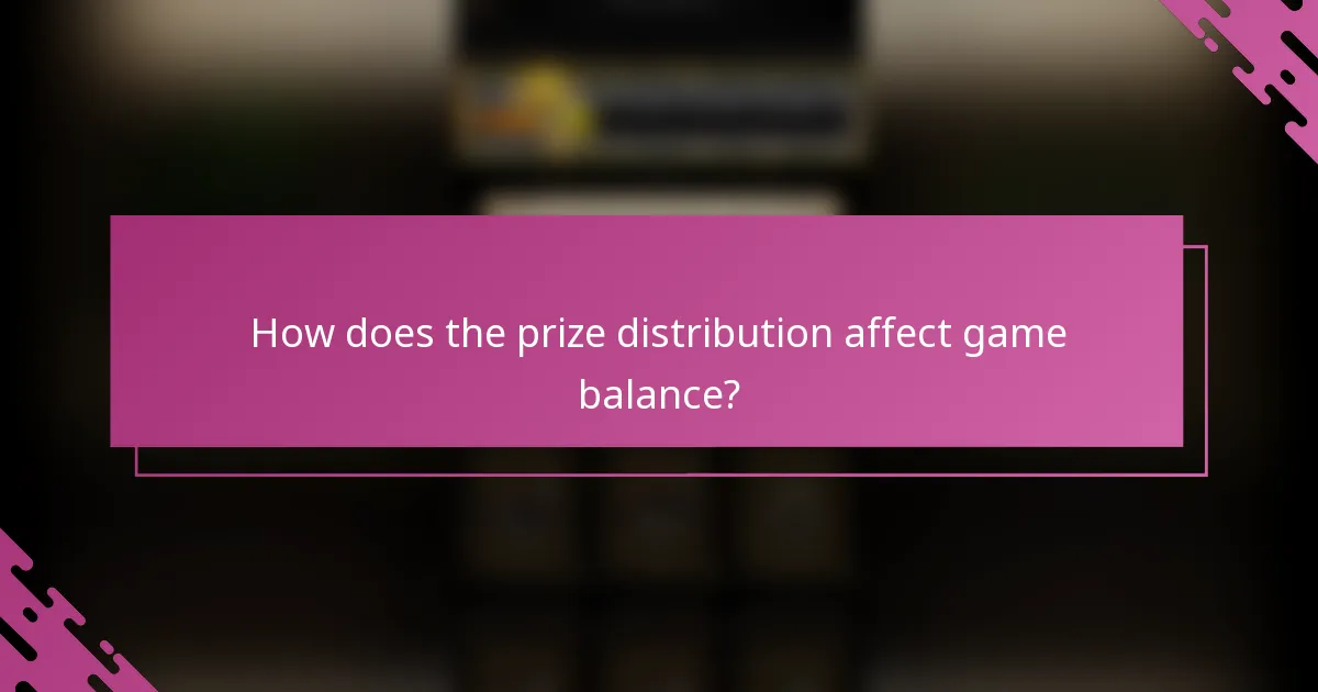 How does the prize distribution affect game balance?