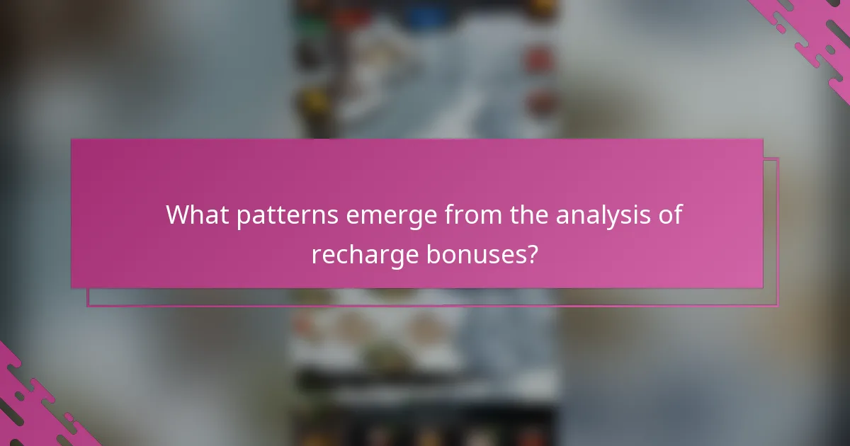 What patterns emerge from the analysis of recharge bonuses?