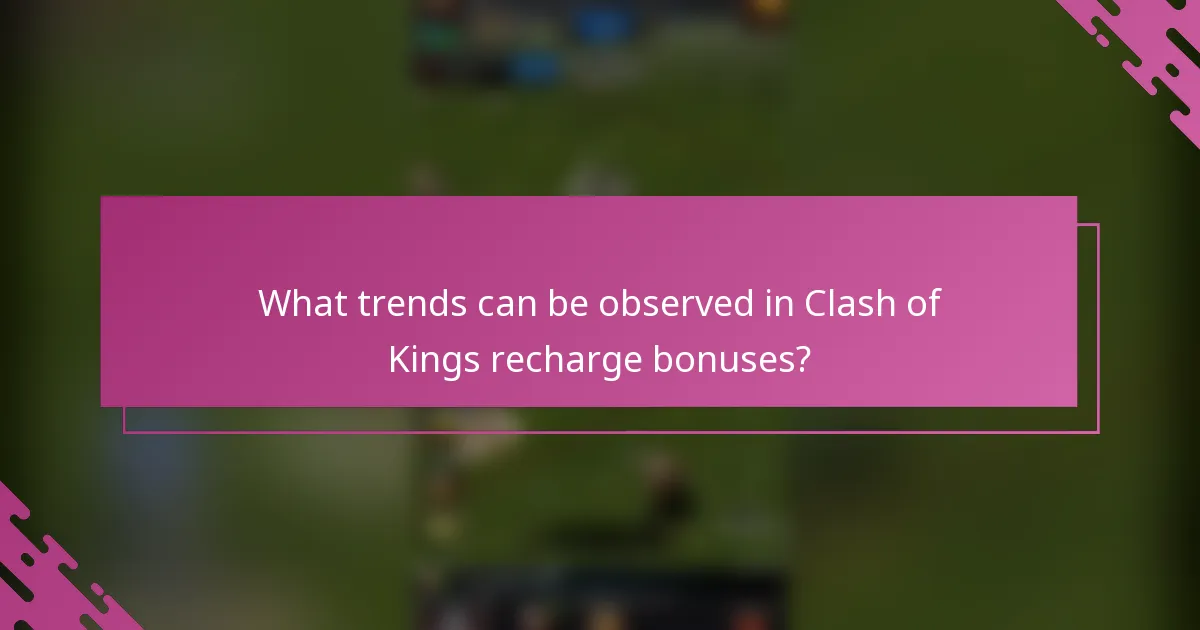 What trends can be observed in Clash of Kings recharge bonuses?